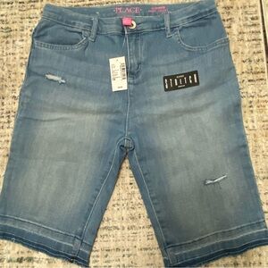 NWT Children's Place Bermuda skimmer denim shorts girls size 14